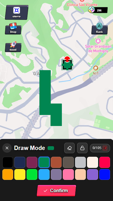 Oterra - Live Pixel Art Canvas - Farcaster Mini Apps screenshot